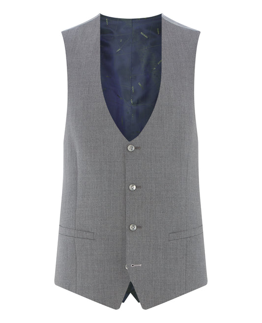 Slim Fit Wool-Rich Suit Waistcoat - Grey
