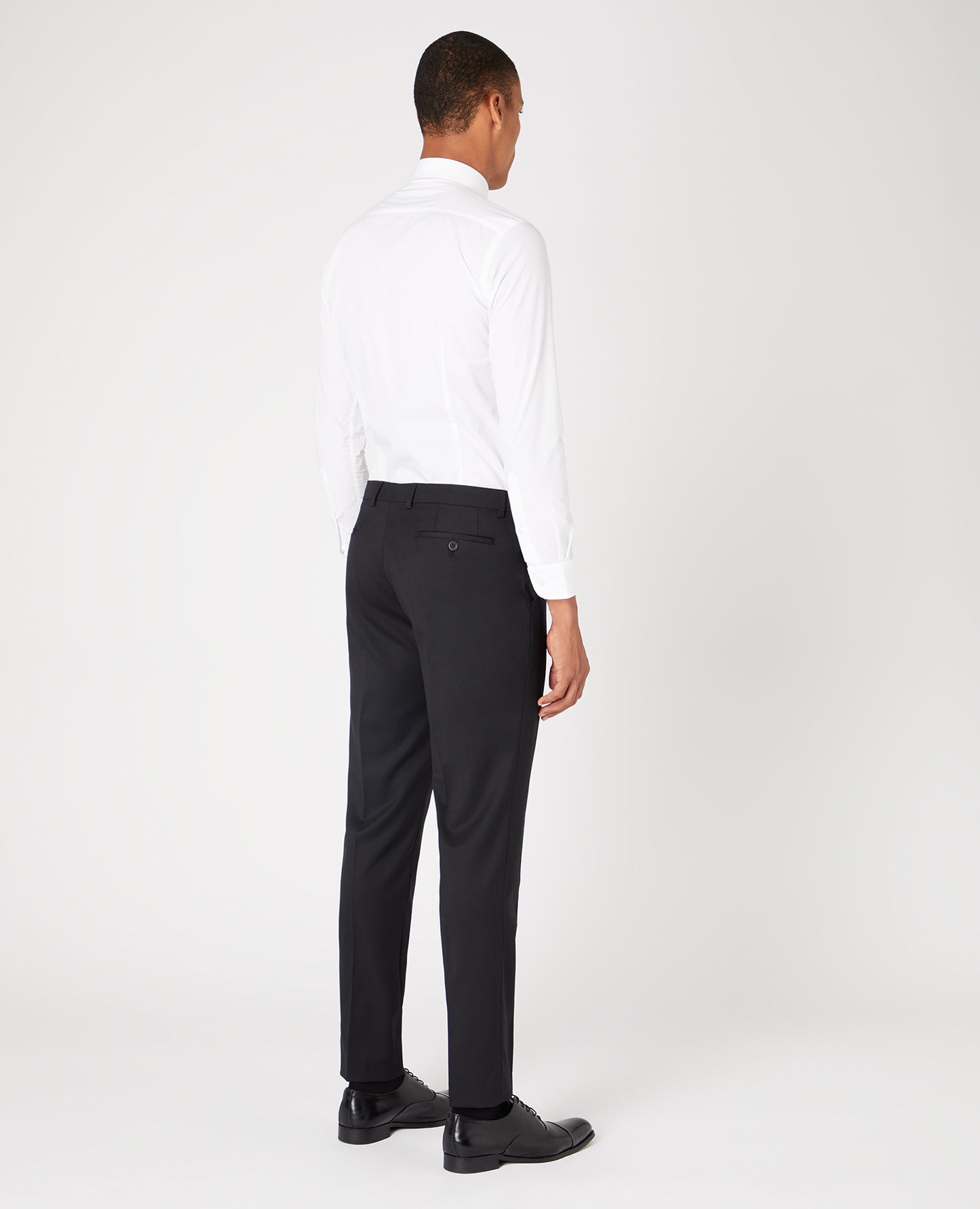 Slim Fit Wool-Rich Suit Trousers - Black