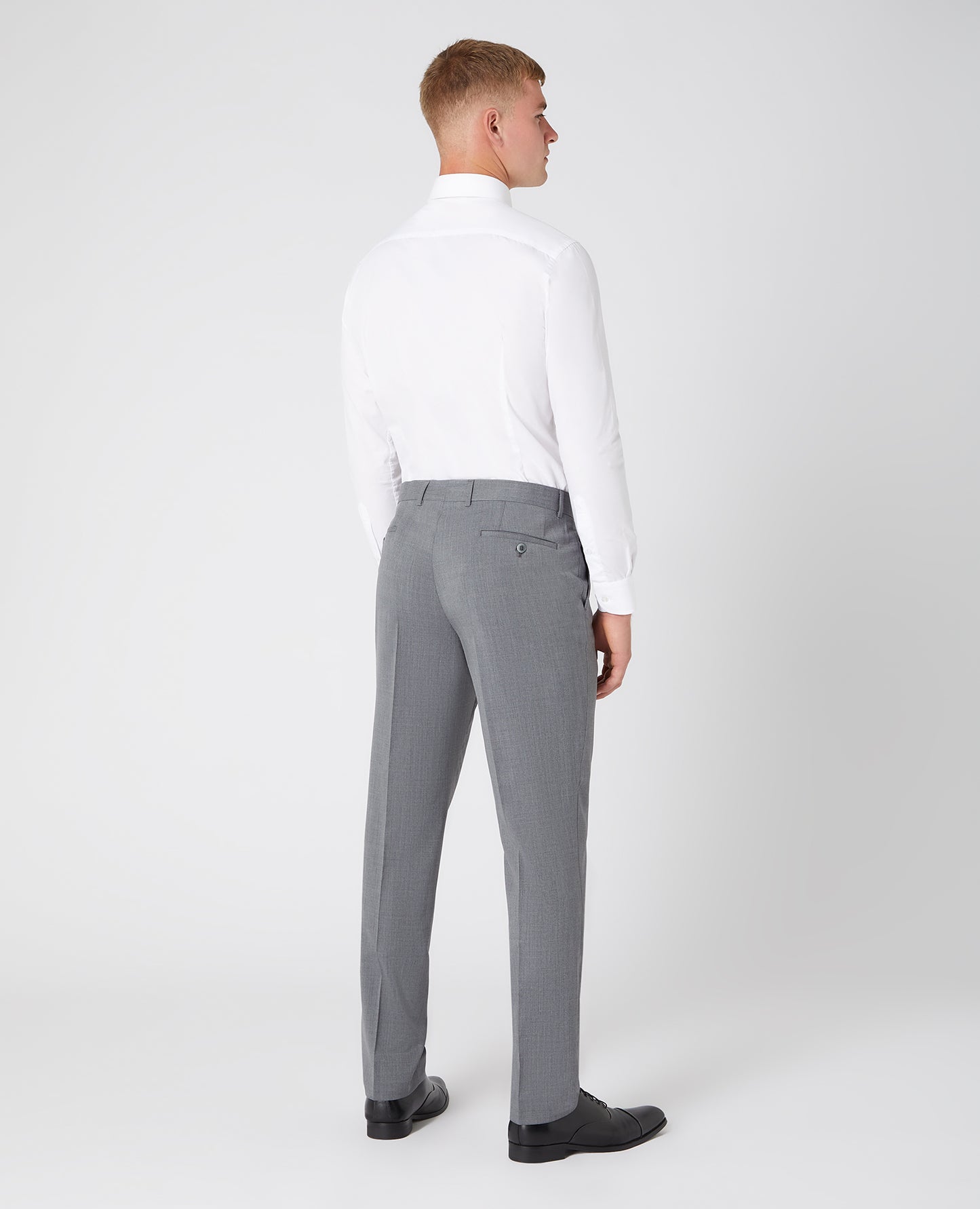 Slim Fit Wool-Rich Suit Trousers - Grey