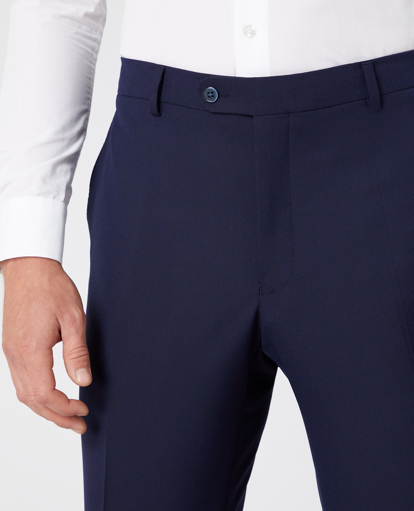 Slim Fit Polyviscose Suit Trousers - French Navy