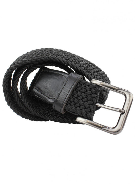 35mm Elastic Black Woven Belt