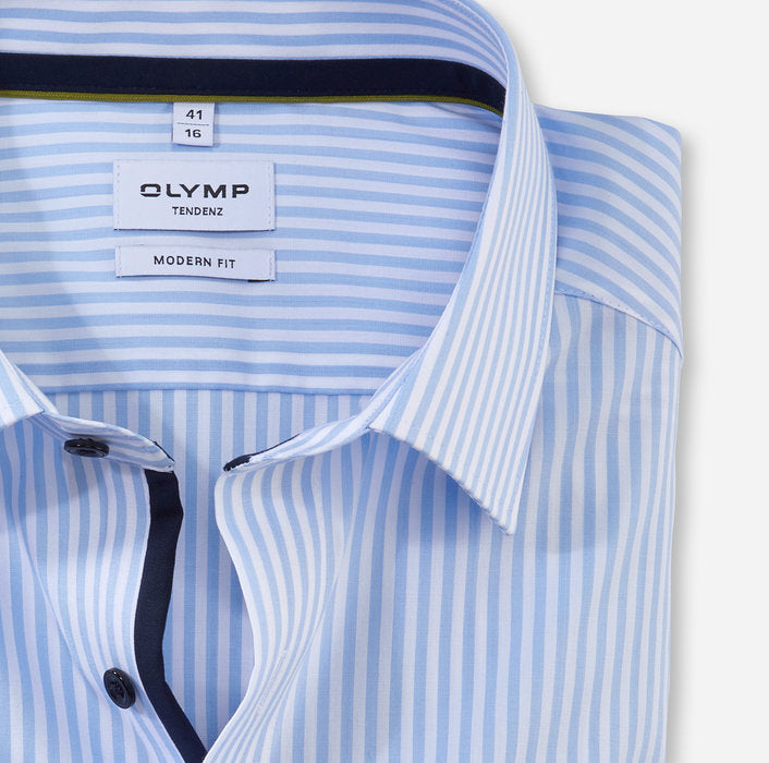 OLYMP Tendenz Modern Fit, Business Shirt, New Kent, Blue Stripe