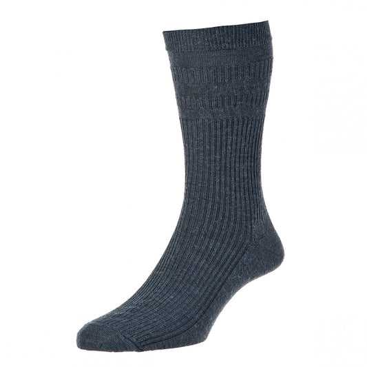 HJ Hall Wool Rich Soft Top Socks Charcoal