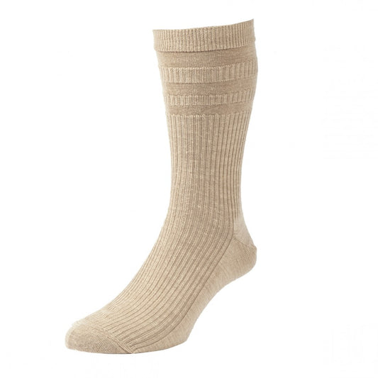 HJ Hall Wool Rich Soft Top Socks Oatmeal