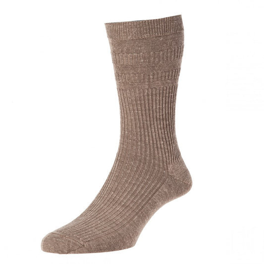 HJ Hall Wool Rich Soft Top Socks Taupe