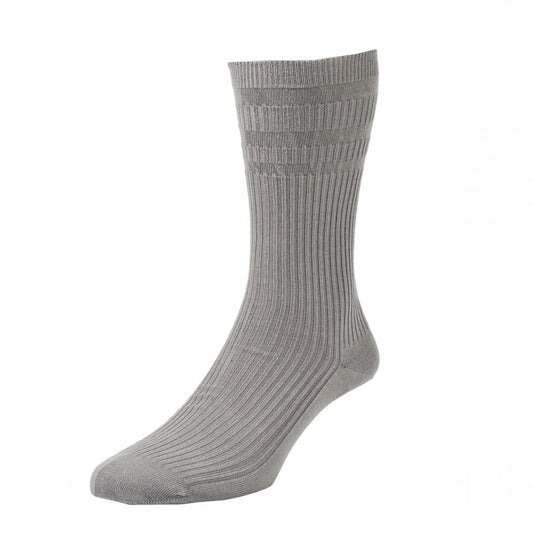 HJ Hall Cotton Rich Soft Top Socks Mid Grey