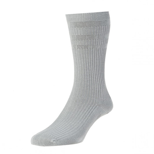 HJ Hall Cotton Rich Soft Top Socks Silver Grey