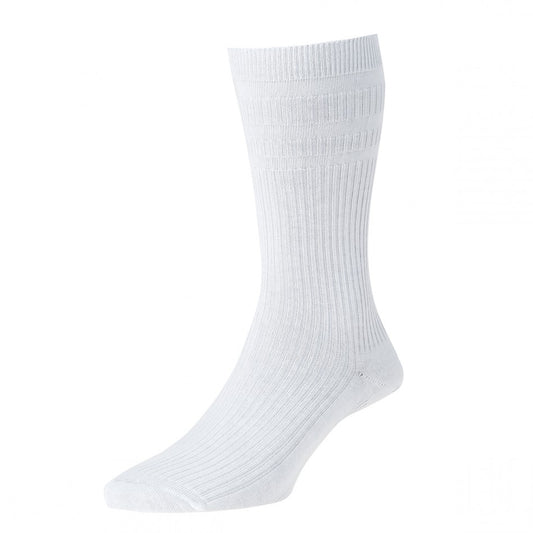HJ Hall Cotton Rich Soft Top Socks White