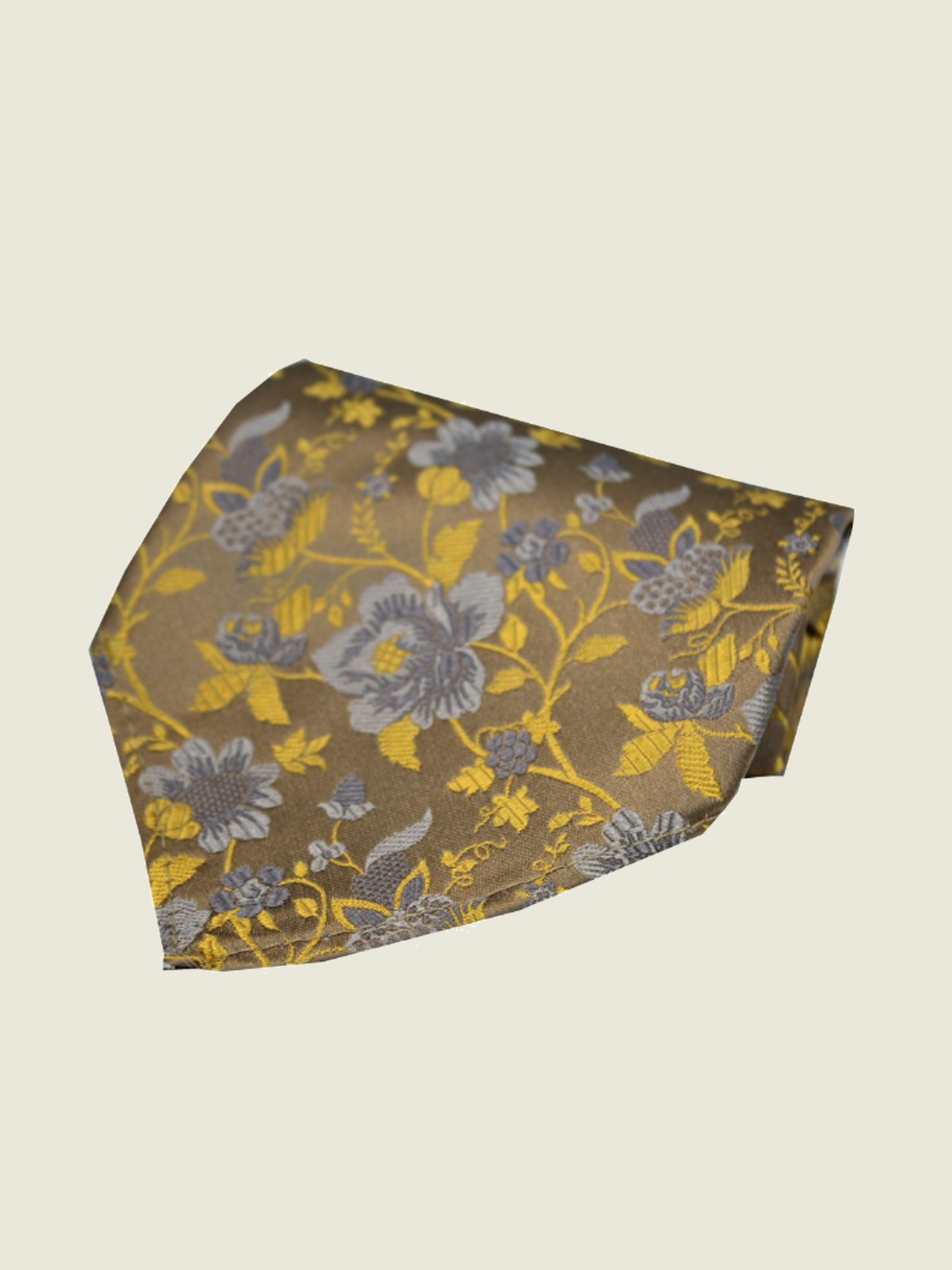 Pure Silk Woven - Bronze Floral Hankie