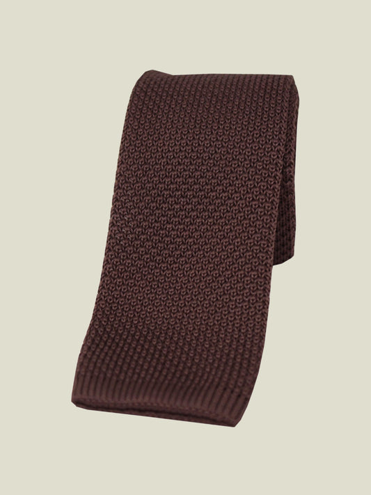 Knitted Tie - Brown