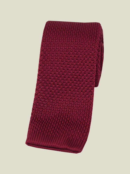 Knitted Tie - Burgundy