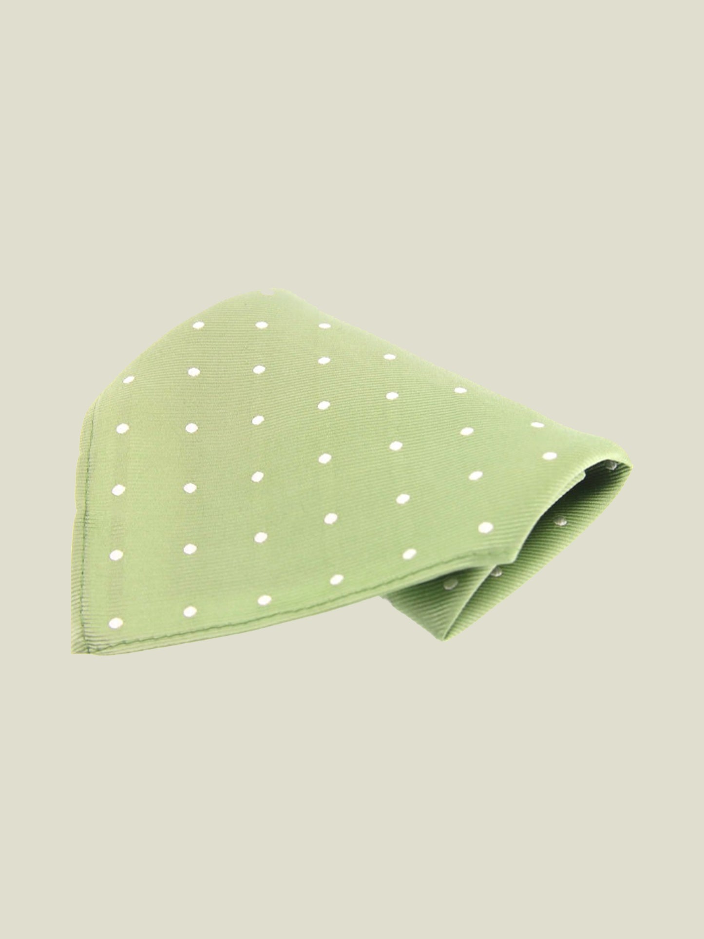 Pure Silk Woven - Green Polka Dot Hankie