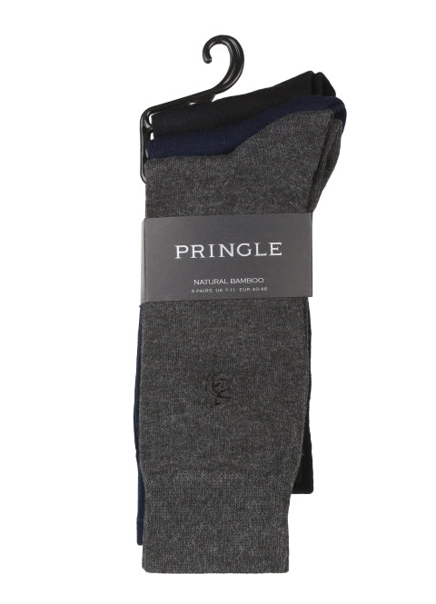Pringle Natural Bamboo Socks 3 Pack - Navy, Grey & Black