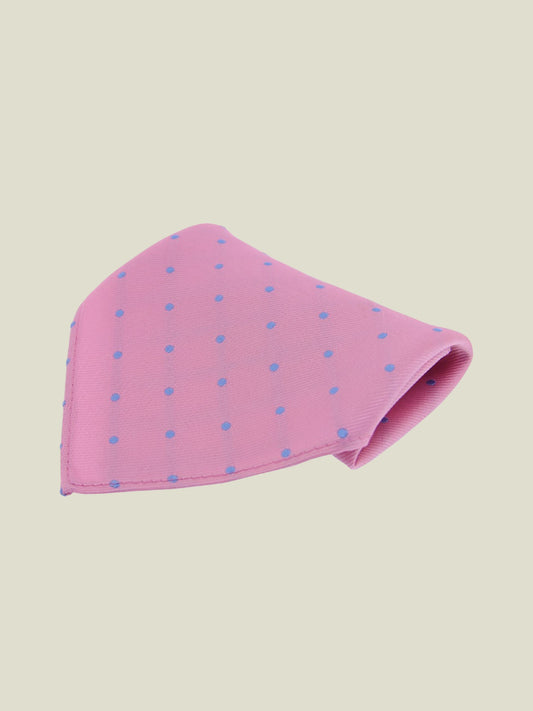 Pure Silk Woven - Pink and Blue Polka Dot Hankie
