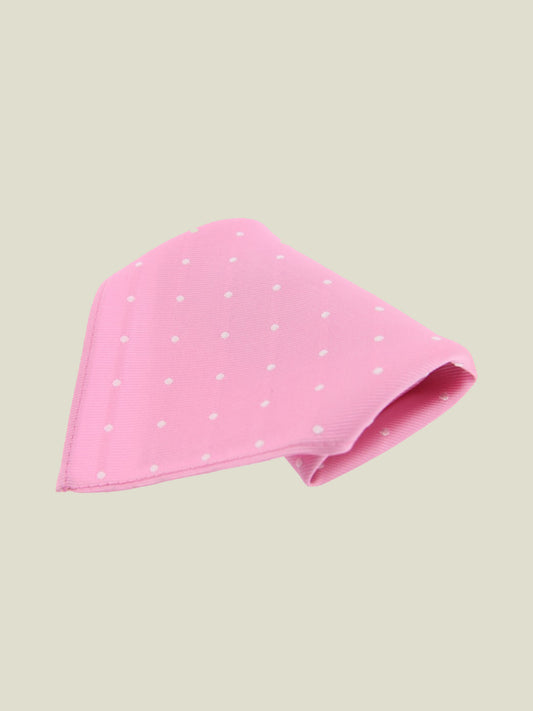 Pure Silk Woven - Pink Polka Dot Hankie