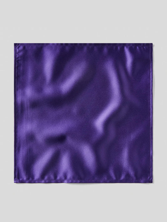 Plain Satin Hankie - Purple