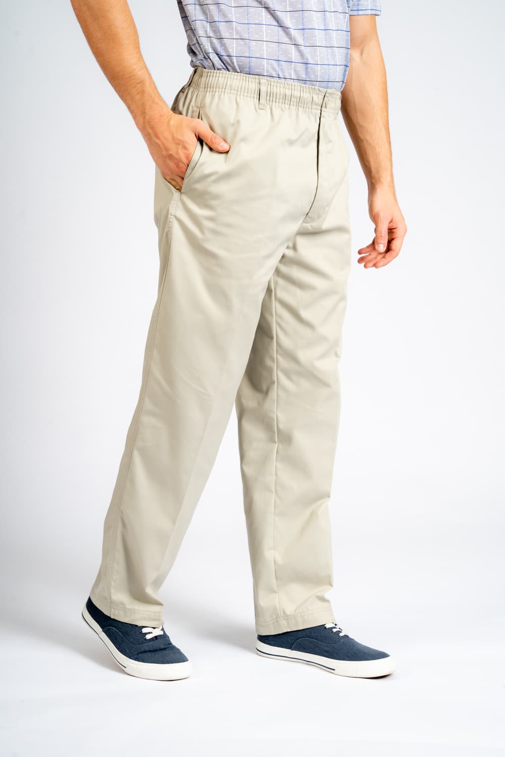 Rugby Elasticated Waist Trouser In Stone
