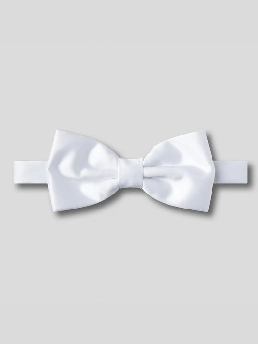 Plain Satin Bow-Tie - White