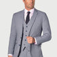 Anderson Blue Puppytooth Cotton Linen Three Piece Suit - Waistcoat