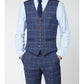 Navy Blue Over Check from Antique Rogue - Waistcoat