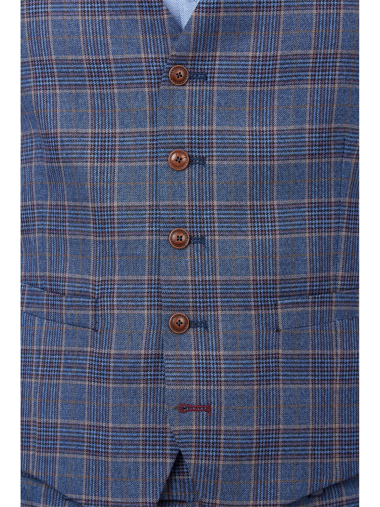 Blue Over Check from Antique Rogue - Waistcoat