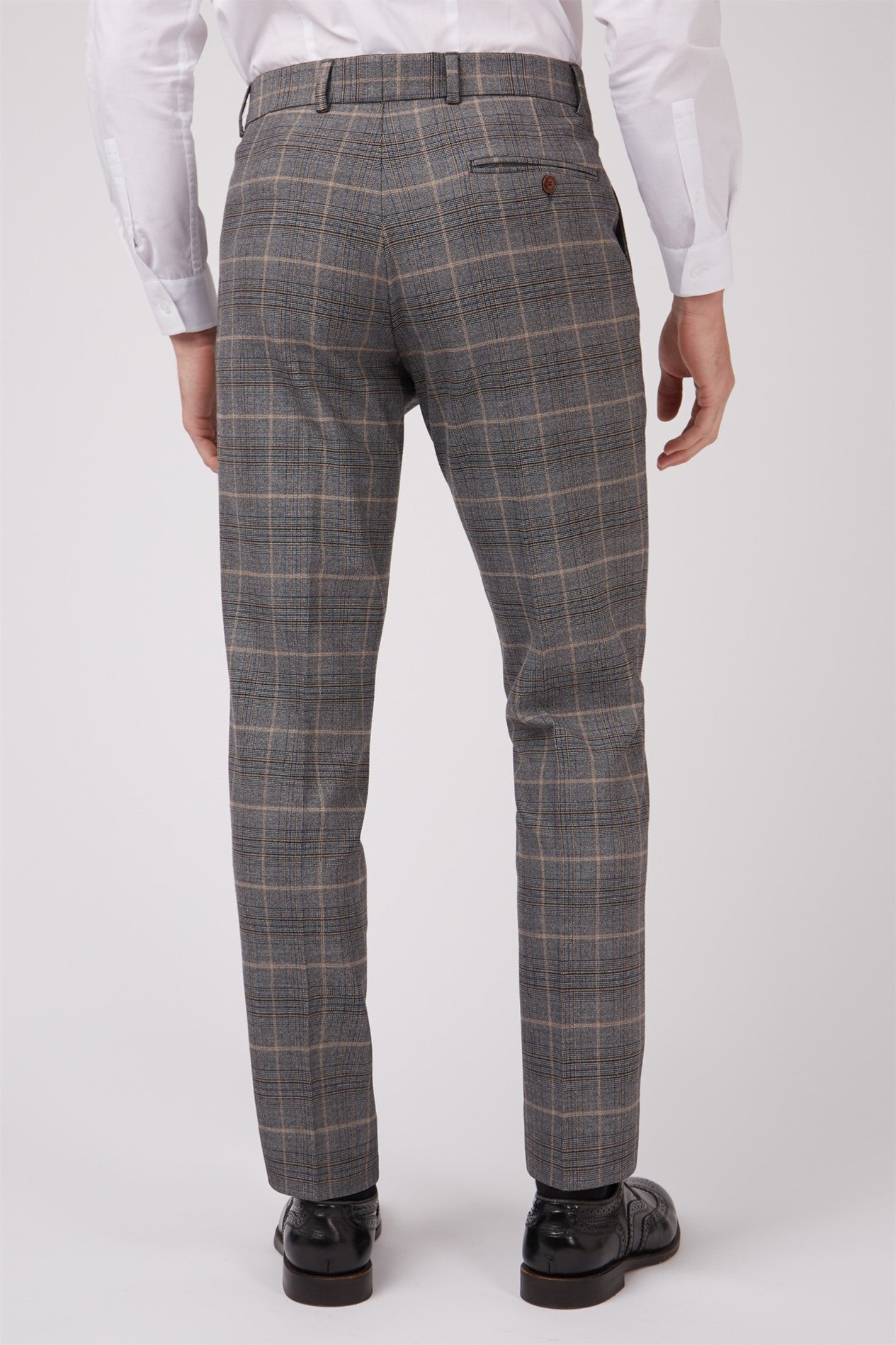 Grey and Tan Over Check from Antique Rogue - Trousers