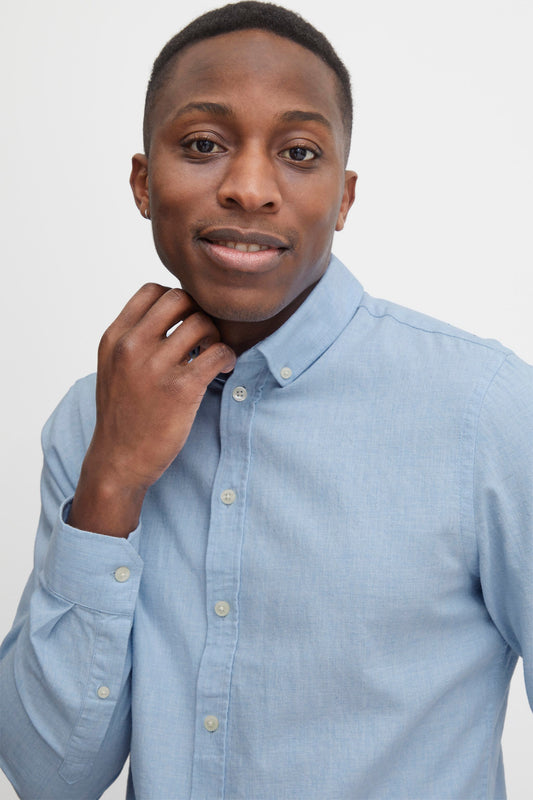 Pure-Cotton Long Sleeve Shirt - Sky Blue