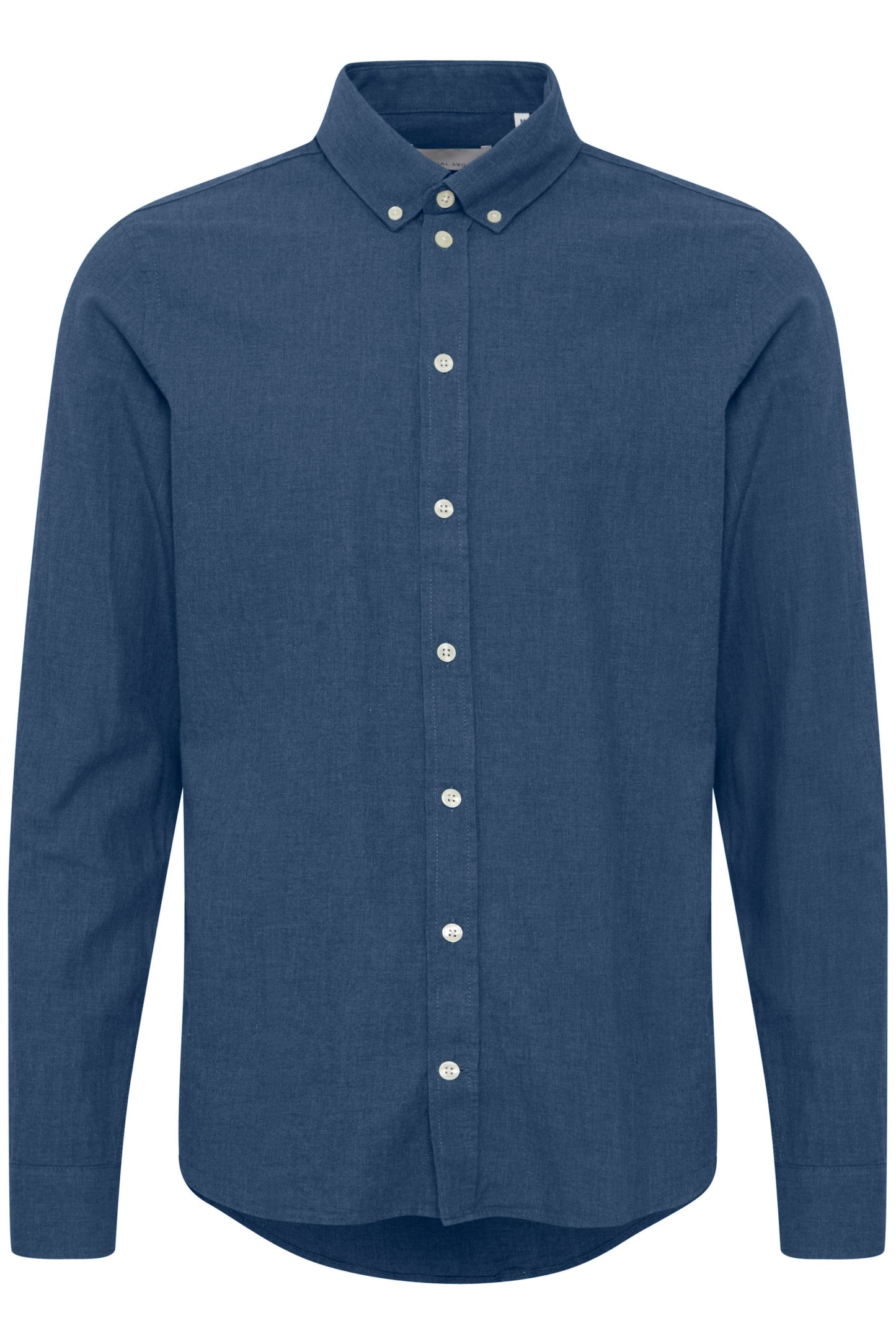 Pure-Cotton Long Sleeve Shirt - Navy Melange
