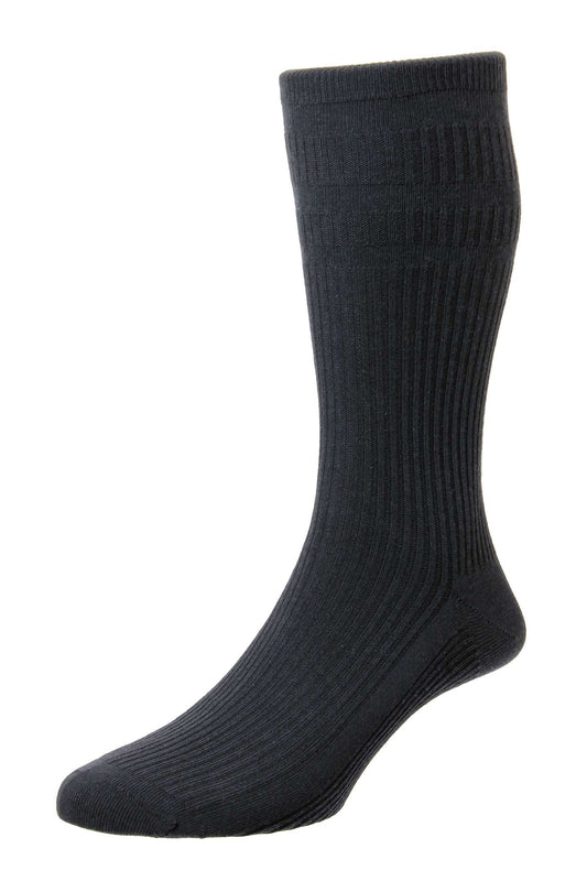 HJ Hall Cotton Rich Soft Top Socks Charcoal