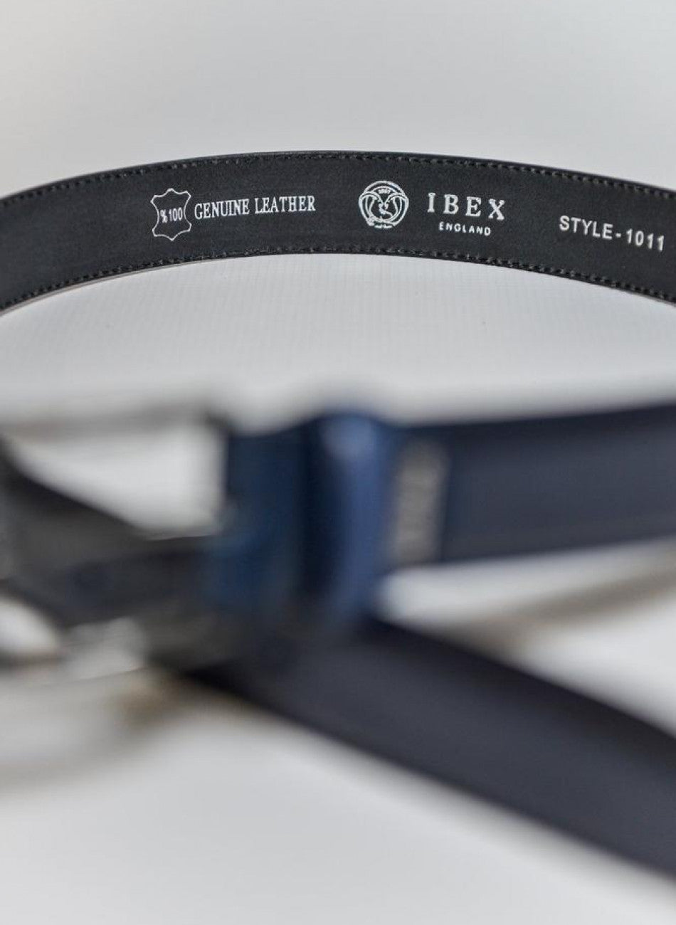IBEX - 35mm Stitched Edge Leather Belt - Navy
