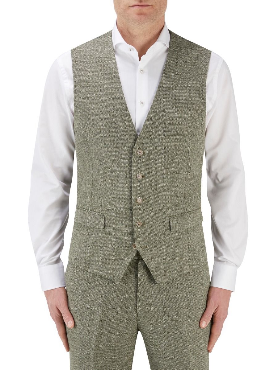 Jude Tweed Suit Jacket - Sage Green