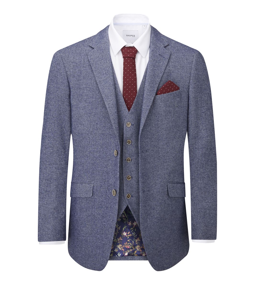 Jude Tweed Suit Jacket - Blue