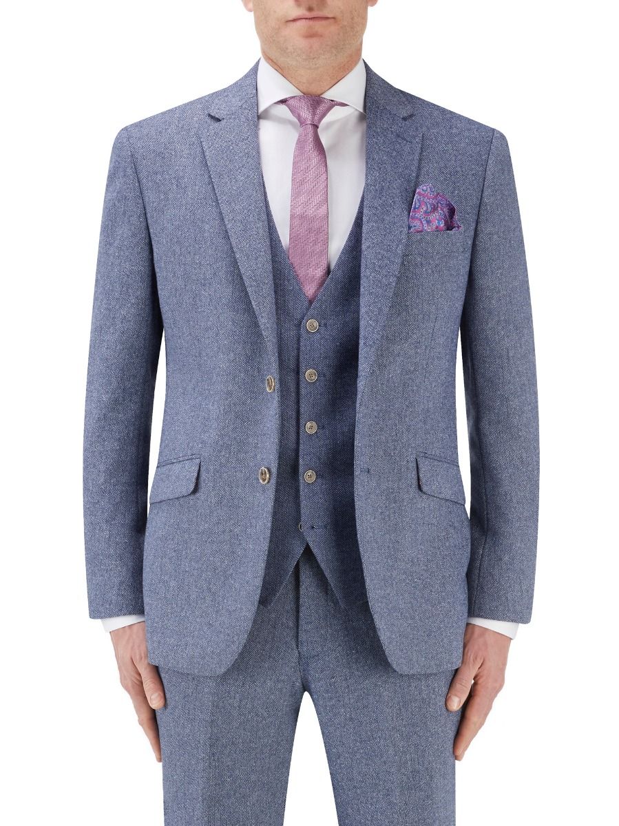 Jude Tweed Suit Jacket - Blue