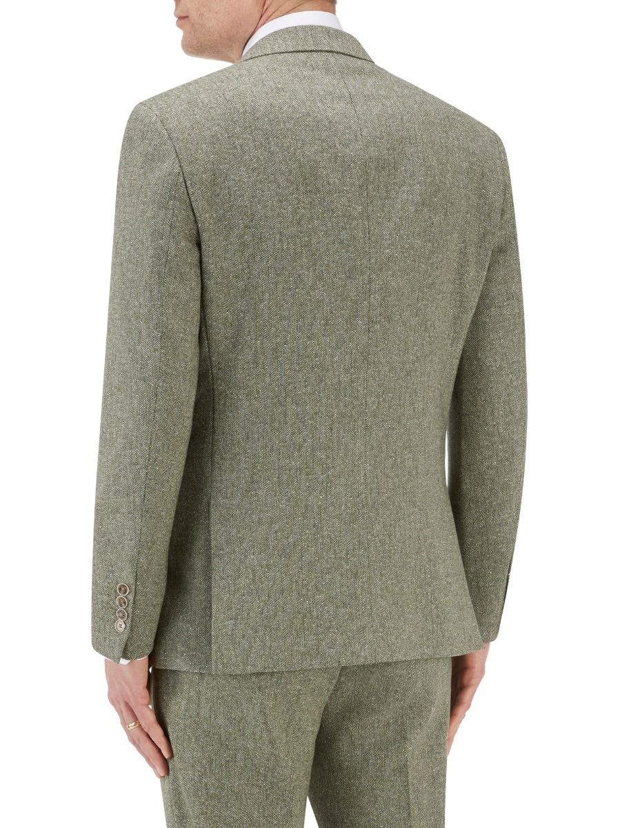 Jude Tweed Suit Waistcoat - Sage Green