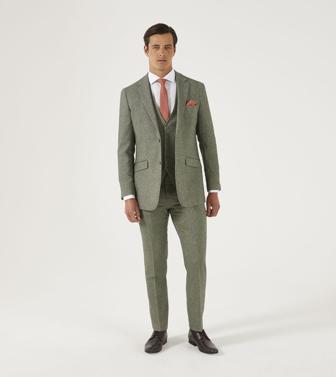 Jude Tweed Suit Waistcoat - Sage Green