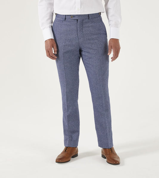 Jude Tweed Suit Trousers - Blue
