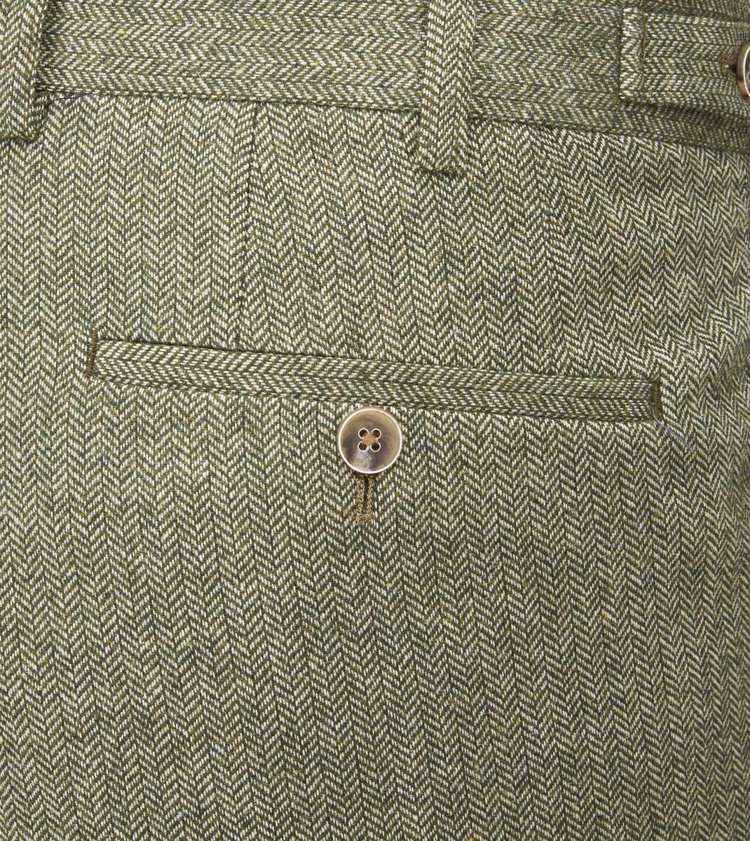 Jude Tweed Suit Trousers - Sage Green