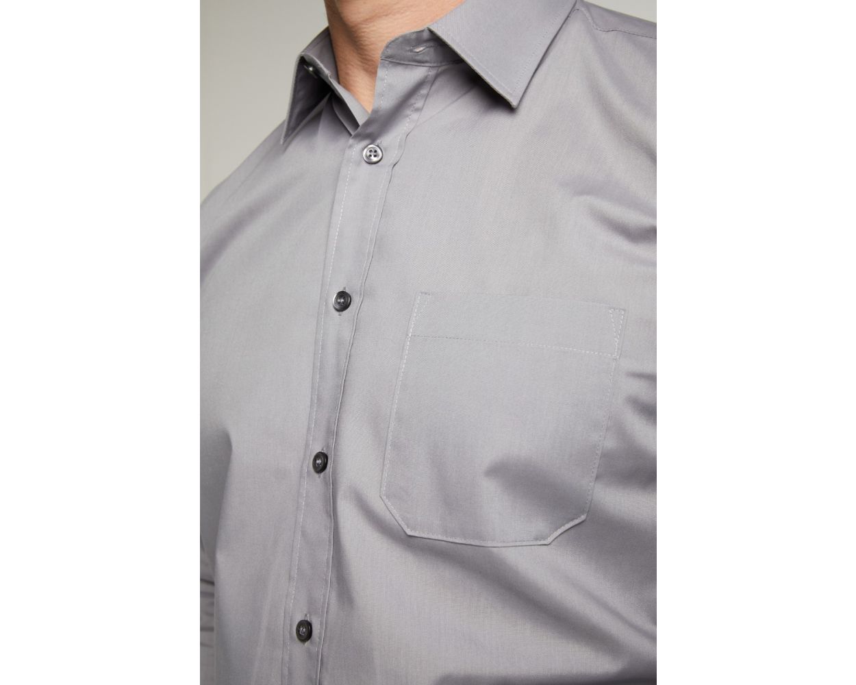 Classic Easy Care Long Sleeve Shirt - Silver