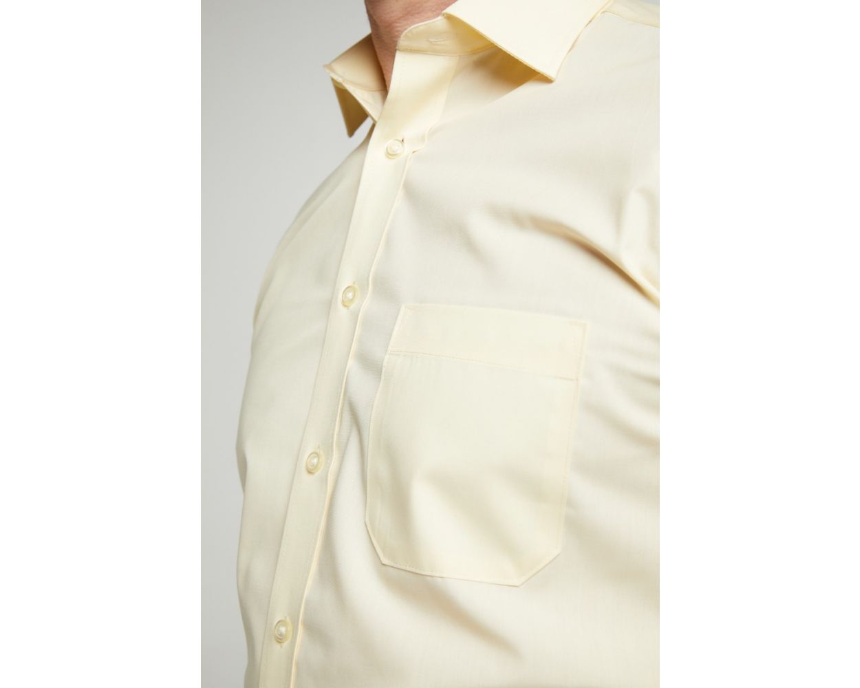 Cotton-Rich Non Iron Long Sleeve Shirt - Lemon