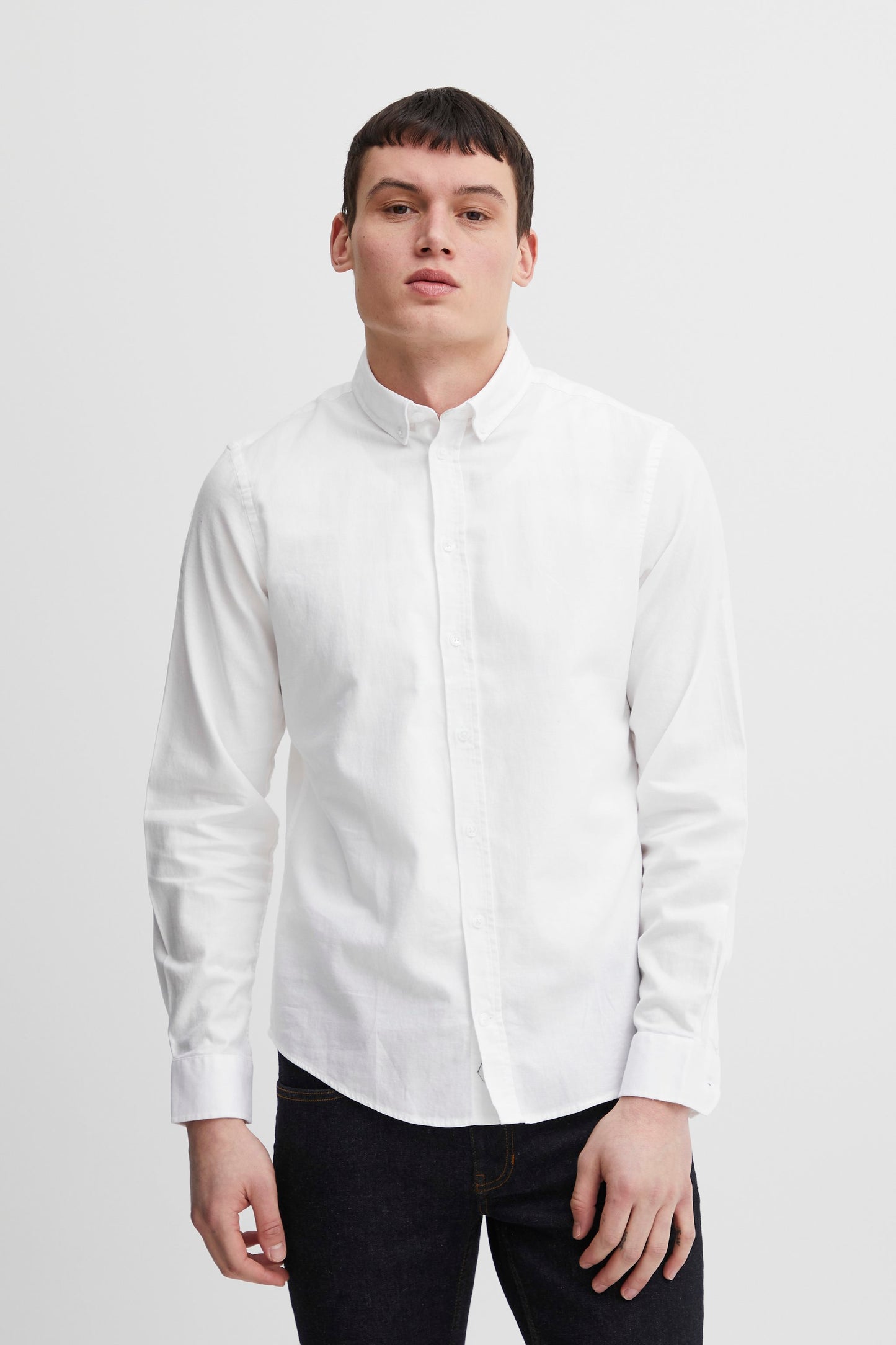 Pure-Cotton Long Sleeve Shirt - White