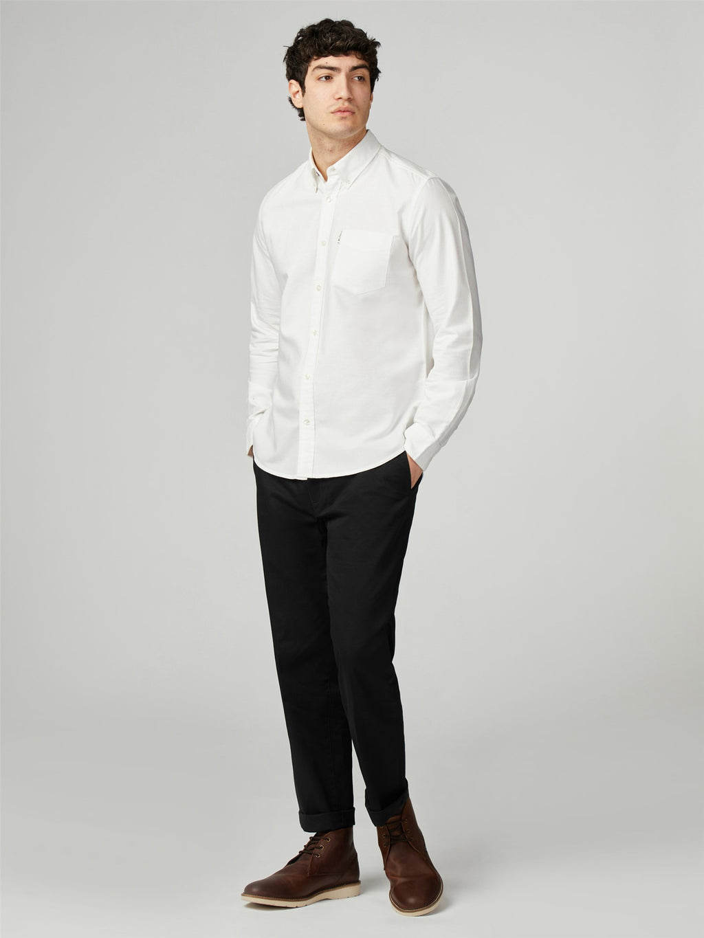Organic Oxford Long Sleeve Shirt - White