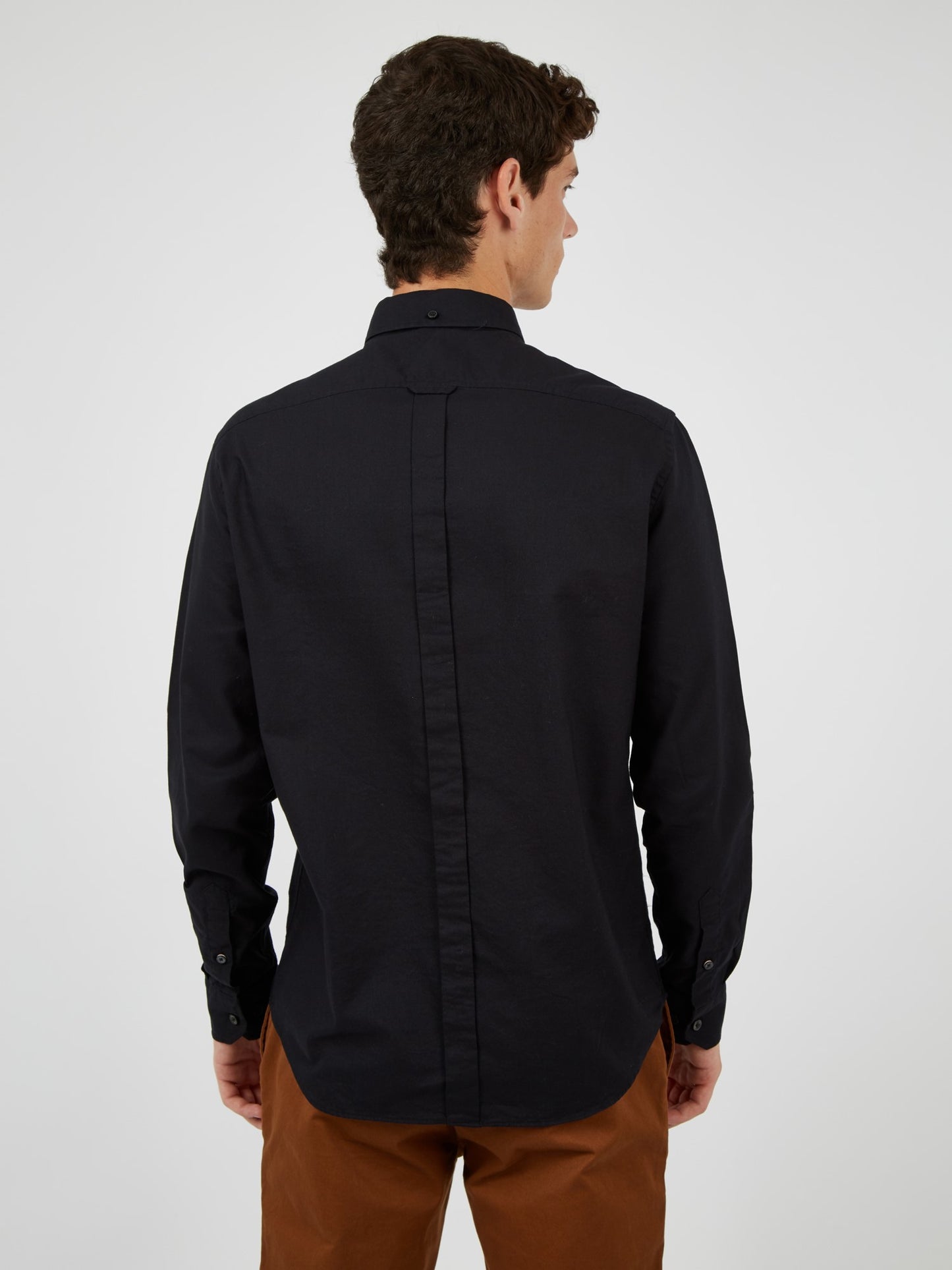 Organic Oxford Long Sleeve Shirt - Barely Black