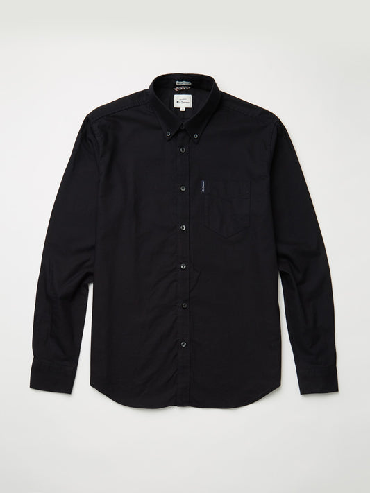 BigMens - Organic Cotton Long Sleeve Oxford Shirt - Barely Black