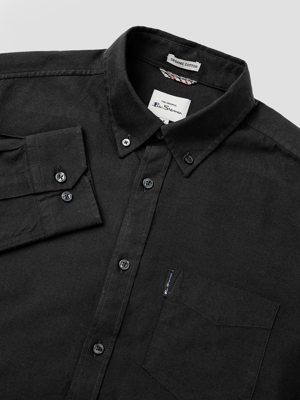BigMens - Organic Cotton Long Sleeve Oxford Shirt - Barely Black