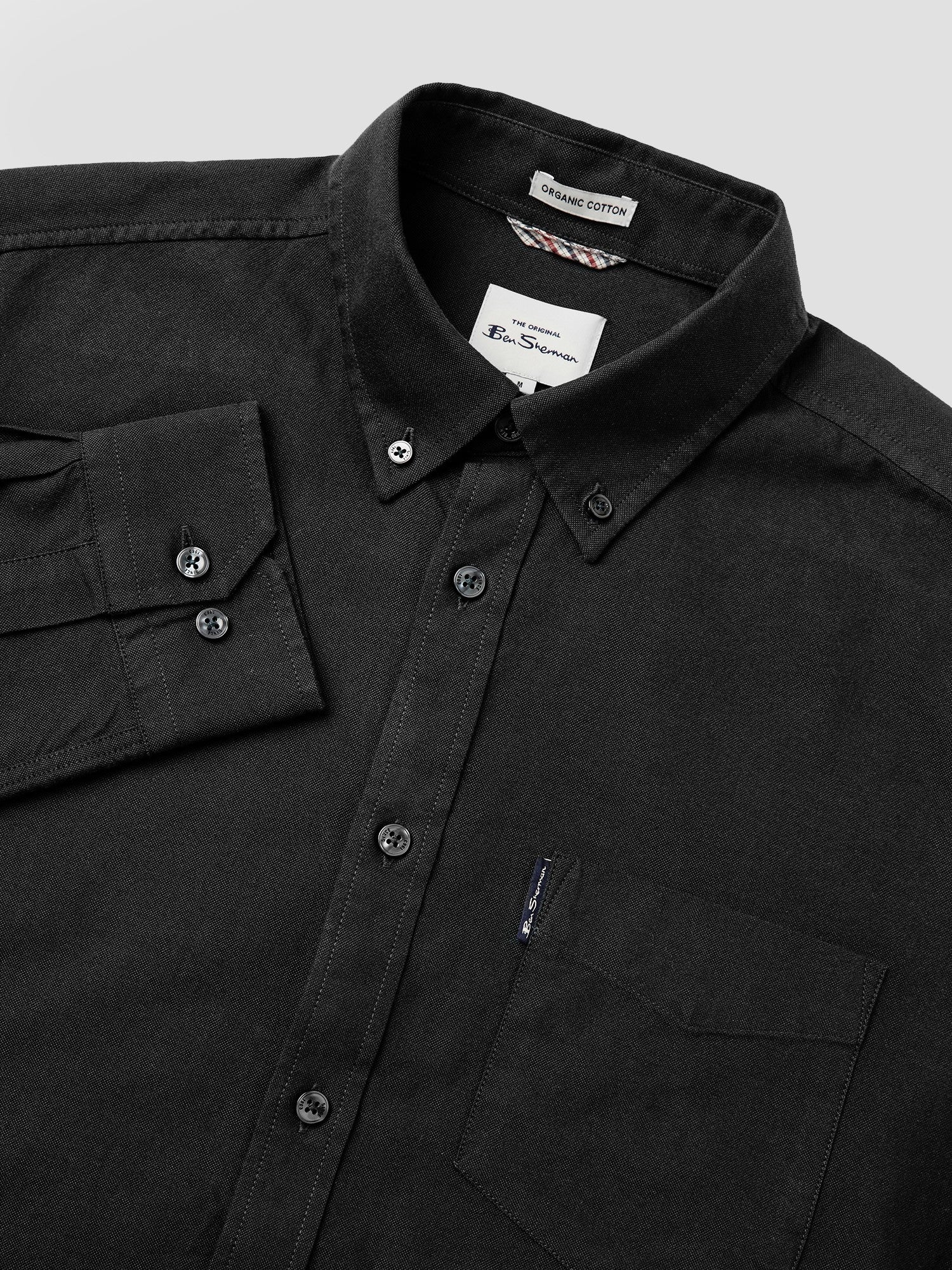 BigMens - Organic Cotton Long Sleeve Oxford Shirt - Barely Black