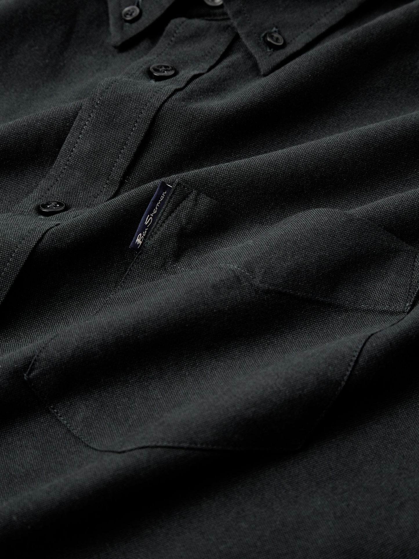 Organic Oxford Long Sleeve Shirt - Barely Black