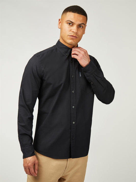 Organic Oxford Long Sleeve Shirt - Black