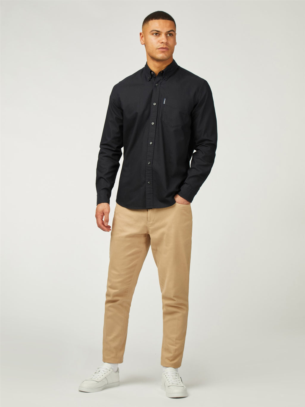 Organic Oxford Long Sleeve Shirt - Black
