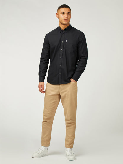 Organic Oxford Long Sleeve Shirt - Black