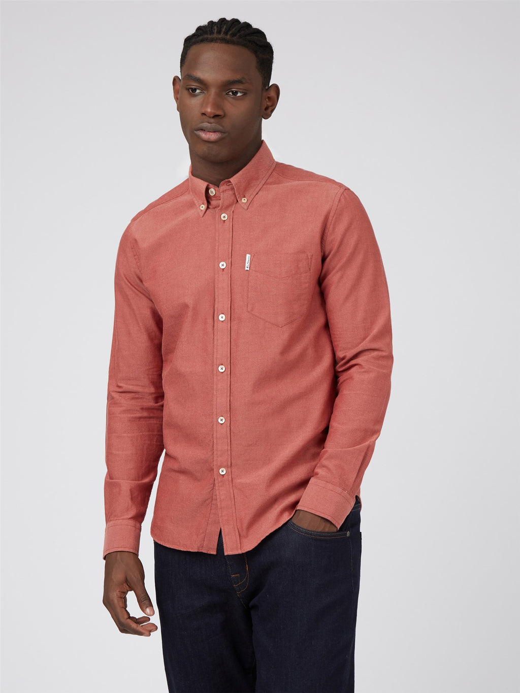 Organic Oxford Long Sleeve Shirt - Dark Pink
